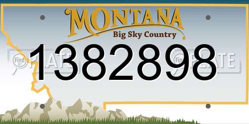 1382898 Montana License Plate