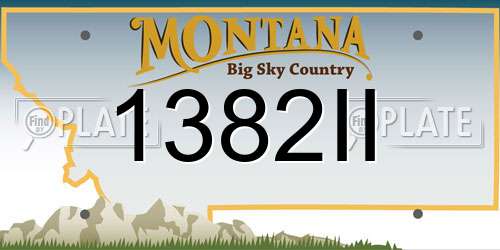 1382II Montana License Plate