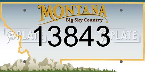 13843 Montana License Plate