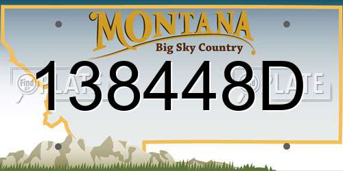 138448D Montana License Plate