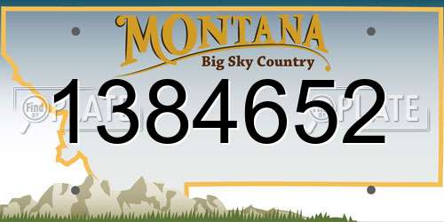 1384652 Montana License Plate