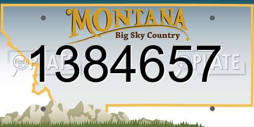 1384657 Montana License Plate