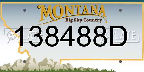 138488D Montana License Plate