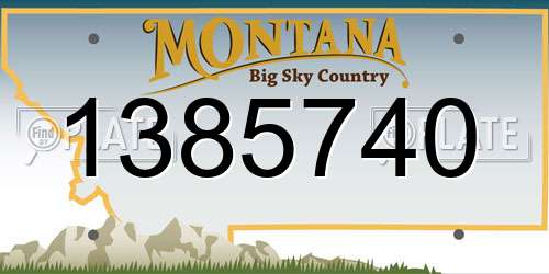1385740 Montana License Plate