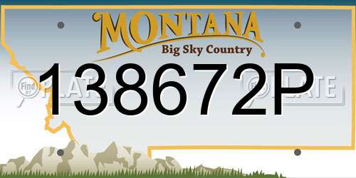 138672P Montana License Plate
