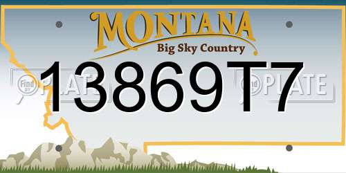 13869T7 Montana License Plate