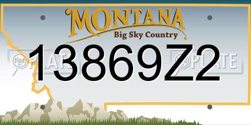 13869Z2 Montana License Plate