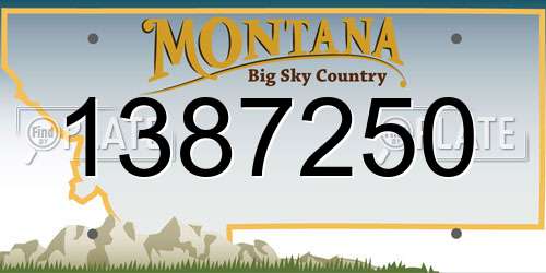 1387250 Montana License Plate