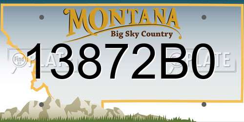 13872B0 Montana License Plate