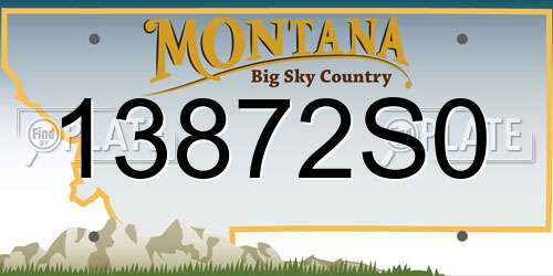 13872S0 Montana License Plate