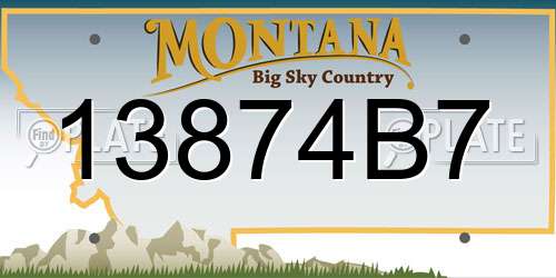 13874B7 Montana License Plate