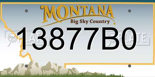13877B0 Montana License Plate