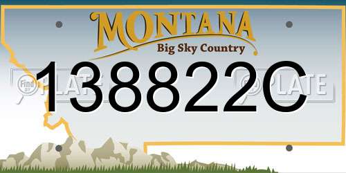 138822C Montana License Plate