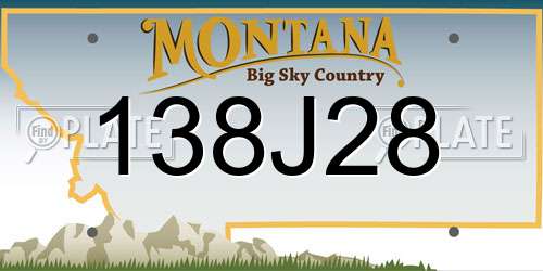 138J28 Montana License Plate