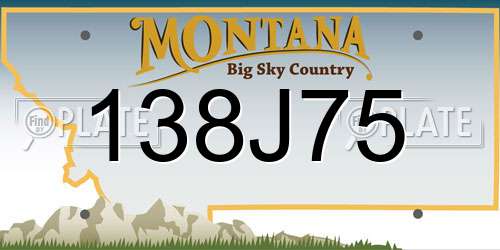 138J75 Montana License Plate