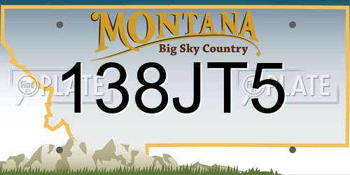 138JT5 Montana License Plate