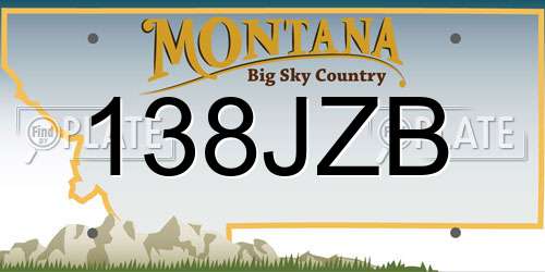 138JZB Montana License Plate