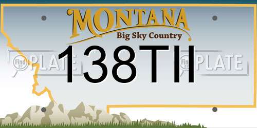 138TII Montana License Plate