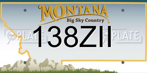 138ZII Montana License Plate