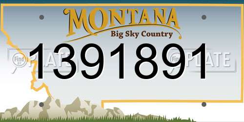 1391891 Montana License Plate