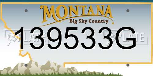 139533G Montana License Plate