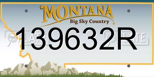 139632R Montana License Plate
