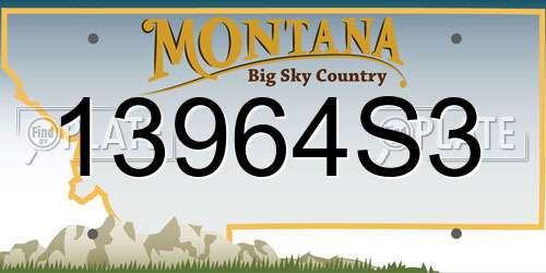 13964S3 Montana License Plate