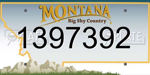 1397392 Montana License Plate