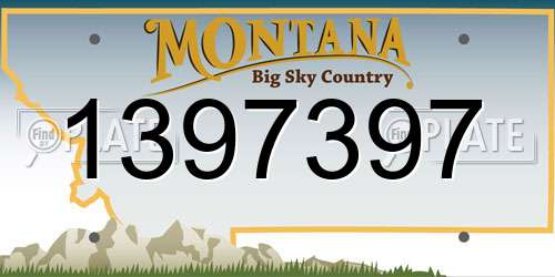 1397397 Montana License Plate
