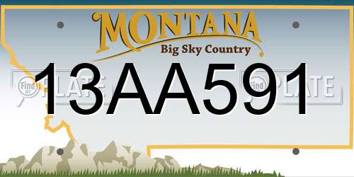 13AA591 Montana License Plate