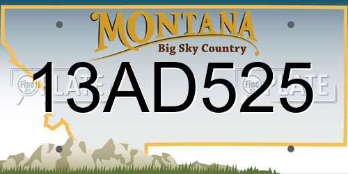 13AD525 Montana License Plate