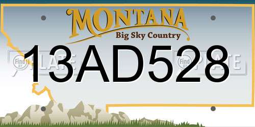 13AD528 Montana License Plate