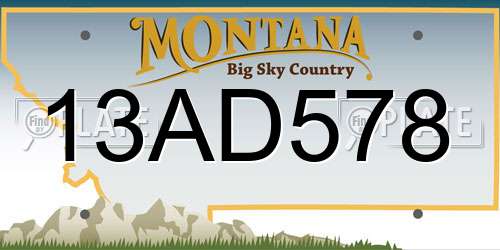 13AD578 Montana License Plate