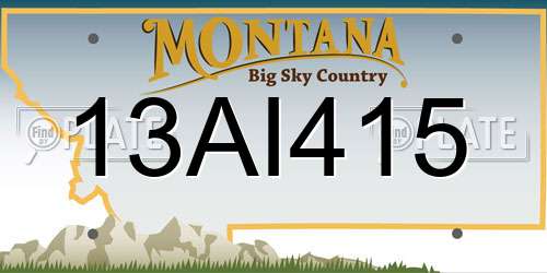 13AI415 Montana License Plate