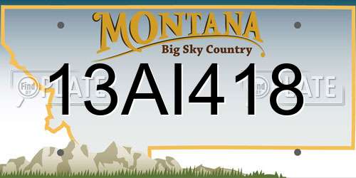 13AI418 Montana License Plate