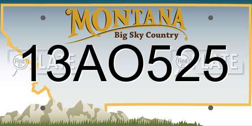 13AO525 Montana License Plate