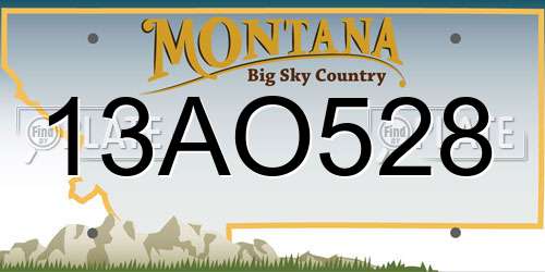 13AO528 Montana License Plate