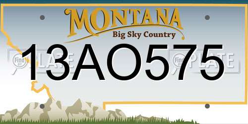 13AO575 Montana License Plate