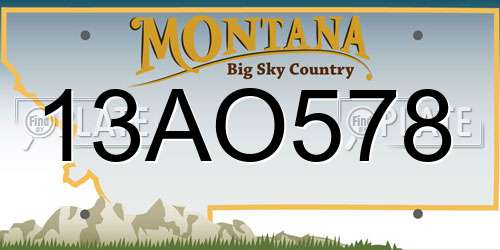 13AO578 Montana License Plate
