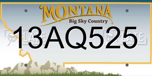 13AQ525 Montana License Plate