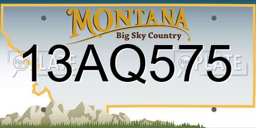 13AQ575 Montana License Plate