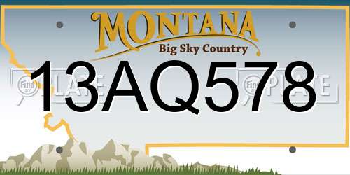 13AQ578 Montana License Plate