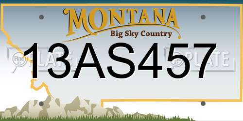 13AS457 Montana License Plate