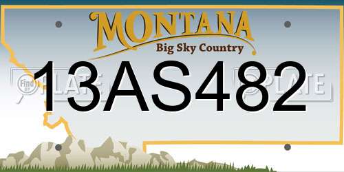13AS482 Montana License Plate