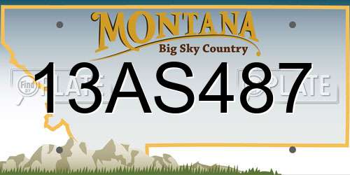 13AS487 Montana License Plate