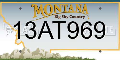 13AT969 Montana License Plate