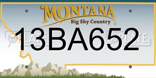 13BA652 Montana License Plate