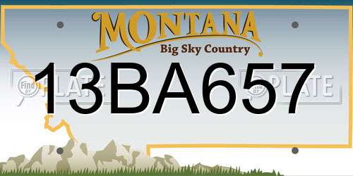 13BA657 Montana License Plate