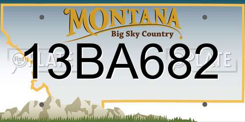 13BA682 Montana License Plate