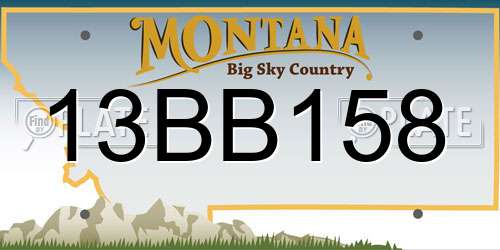 13BB158 Montana License Plate